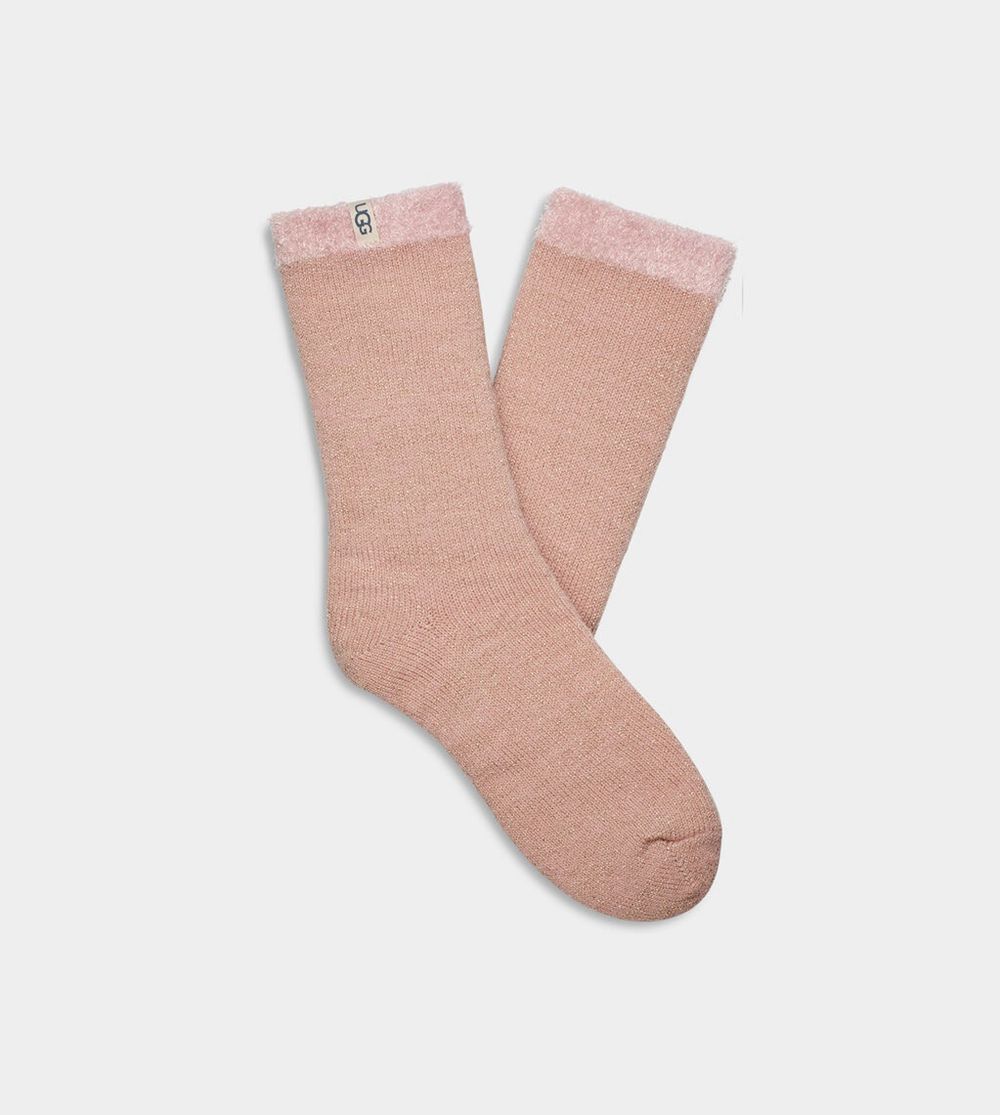 Ugg Josephine Sparkle Fleece - Womens Socks - Pink - NZ (1250GBQZW)